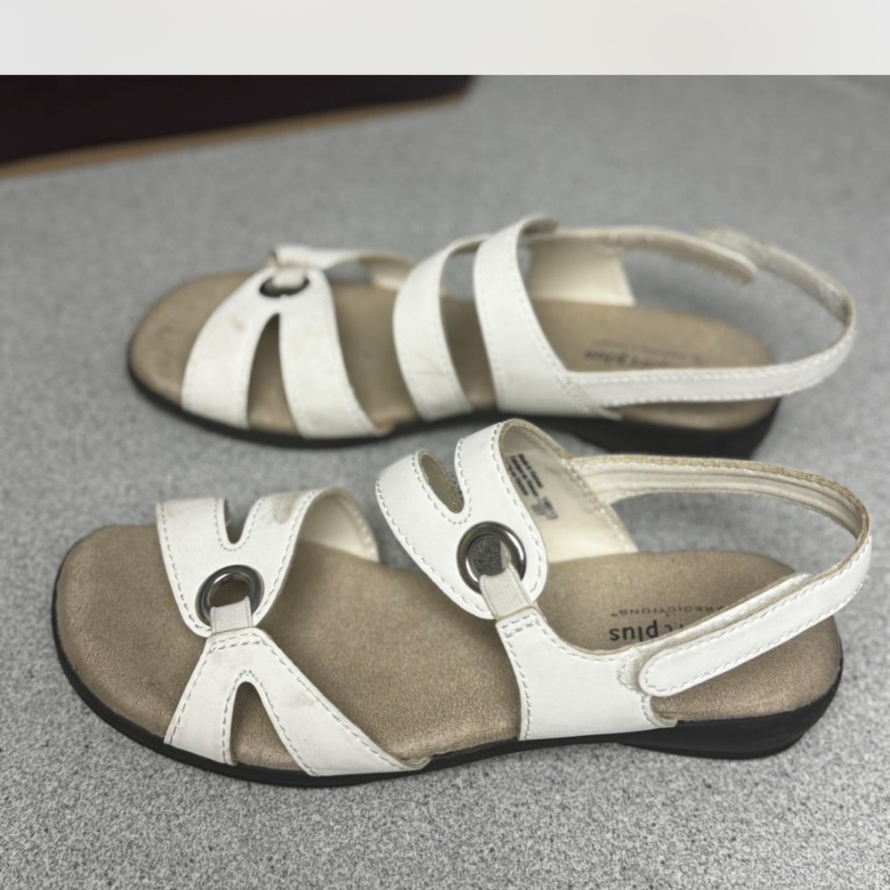 Tan colour Sandals with white Straps and Flat Sole